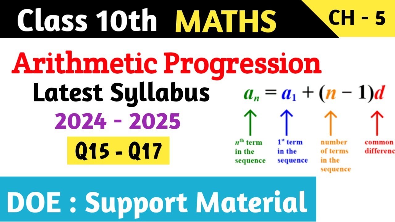 Class 10 Maths Chapter 5 Arithmetic Progression Support Material | Q15 ...
