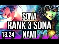 Sona  varus vs nami  vayne sup  rank 3 sona 606 dominating  euw diamond  1324