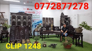 Clip 1248 (6/2/2023) Siêu Phẩm Tranh Gỗ Đục Nổi, Gỗ Trắc Cẩn Ngà, Trường Kỷ Long Phụng, Đồ Xưa Ltk