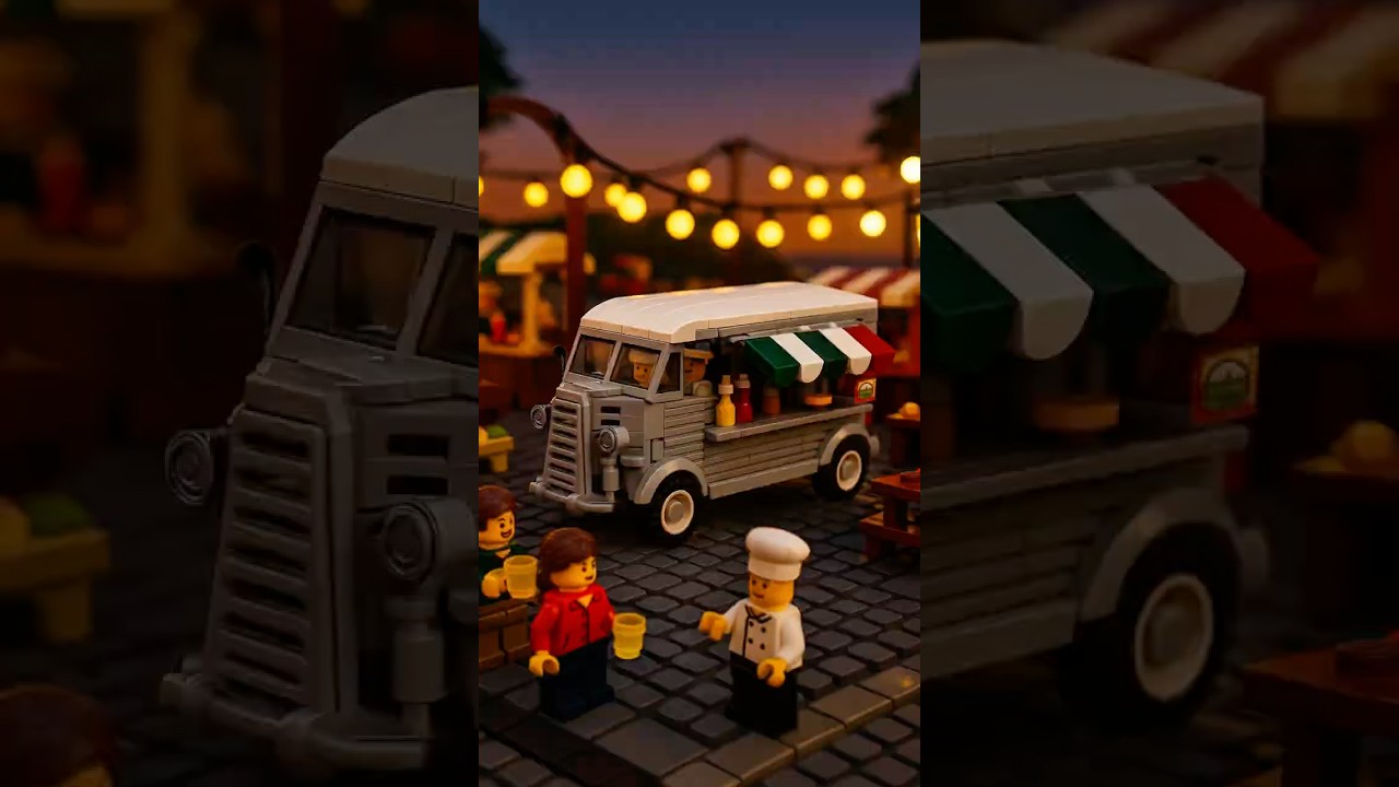 LEGO Food Truck 🍔🌭 | Custom Street Vendor MOC Build 