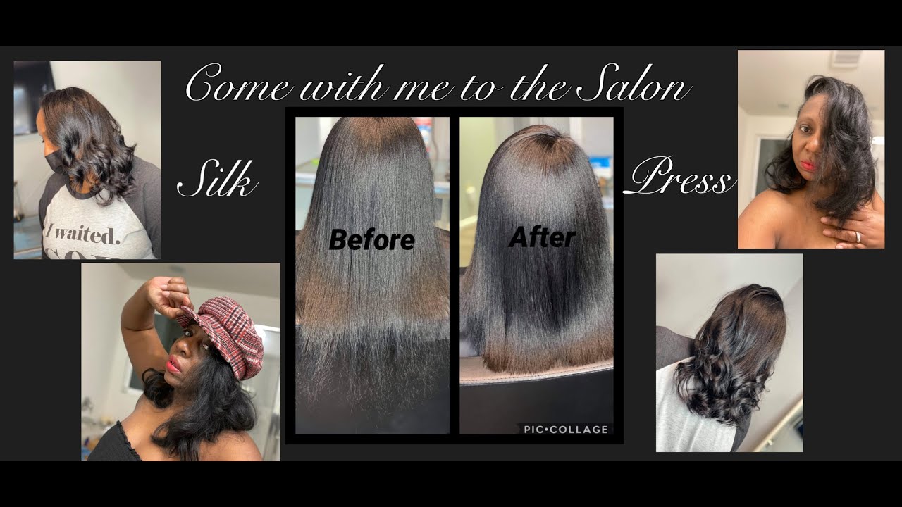 Come to the Salon with me Silk Press and Trim ️ on natural hair Vlog