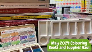 May 2024 colouring supplies and book haul | Adult Colouring