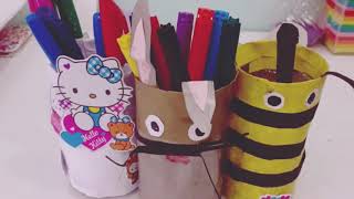 travaux manuels Boite rangement stylos - أشغال يدوية - علبة أقلام