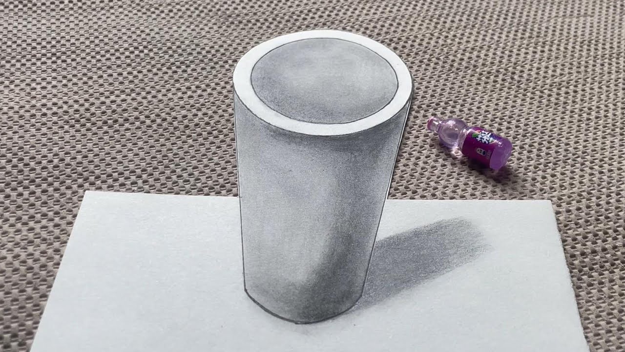 How to draw a realistic cup on paper|如何在纸上画一个3D杯子 - YouTube