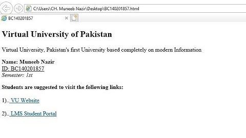 VU CS101 Assignment # 2 ( How to make a simple webpage & submit in MS Word) On Your LMS