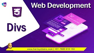 Div tags in CSS | Web development course | Full Stack development | Sekharmetla | Harisystems
