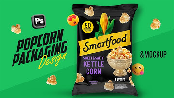 Popcorn Packaging Design + Professional Mockup in Photoshop