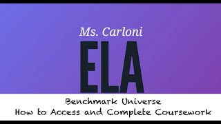 Benchmark Universe - How To Access and Complete Online Assignments
