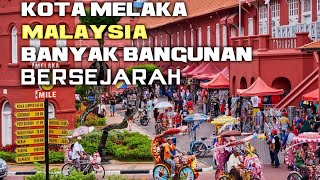 MELAKA MALAYSIA 2023 SUASANA KAWASAN RUMAH MERAH banyak pelancong datang ke sini