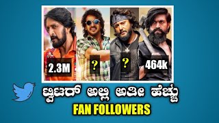 Highest Fan Followers In Twitter Top Heros Kannada