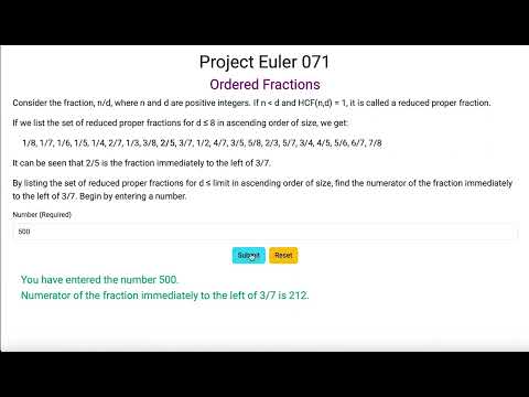 Project Euler 071 - Ordered Fractions