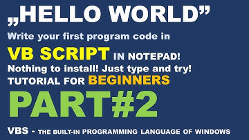 ▶ VBS Tutorial for beginners PART#2 📖 Let
