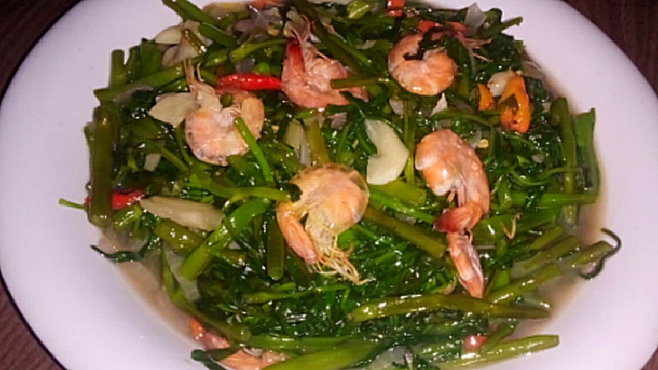 Menu sederhana tapi rasanya mewah resep tumis kangkung udang
