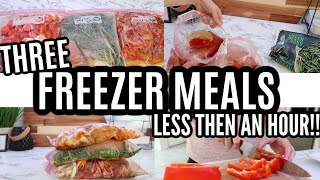 CROCKPOT FREEZER MEALS IN LESS THEN AN HOUR!! | LARGE FAMILY MEALS | FREEZER MEAL PREP