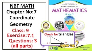 Math Class 9 (NBF) Exercise 7.1 Question 3  all Parts complete solution   -   (FBISE)