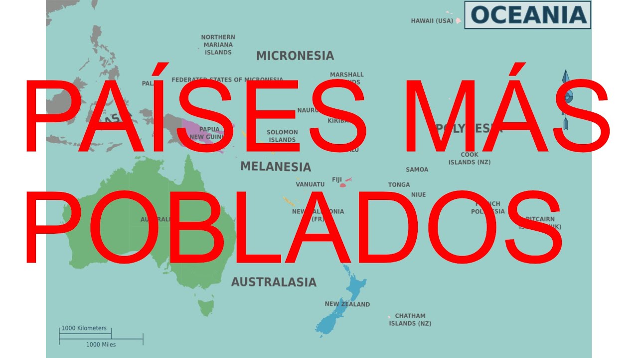 Top 25 Países más poblados de Oceanía - YouTube