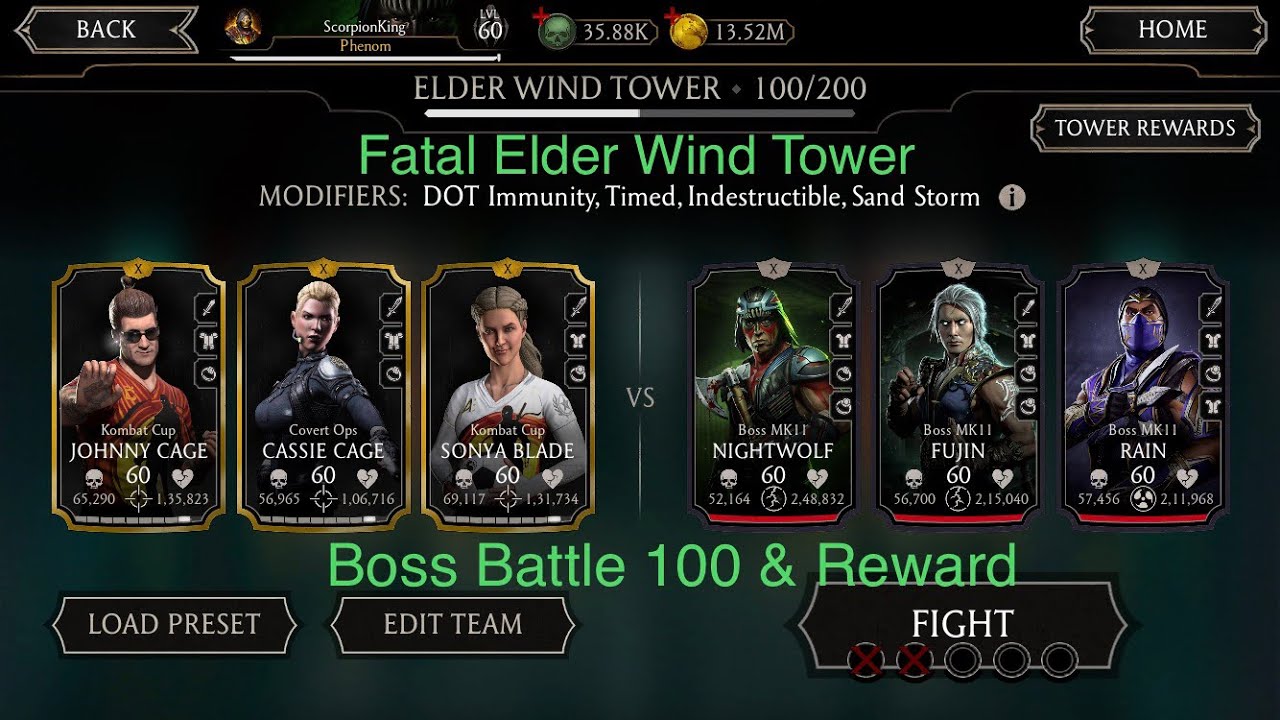 Fatal Elder Wind Tower Boss Battle 100 using Gold Team|| Guaranteed Diamond Reward|| 