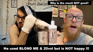 He used BLOND ME & Fiber plex and he is NOT happy 😳 , WHY ??? #hair #beauty