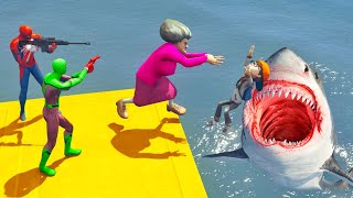 Scary Teacher 3D - Miss'T Burns Color Spiders and Kidnapped Nick \& Tani - House Prank (Shark Battle)