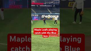Toronto Maple Leafs playing catch with the Blue Jays pregame #leafs