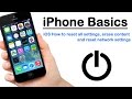 iPhone Basics - iOS How to reset all settings, erase content and reset network settings
