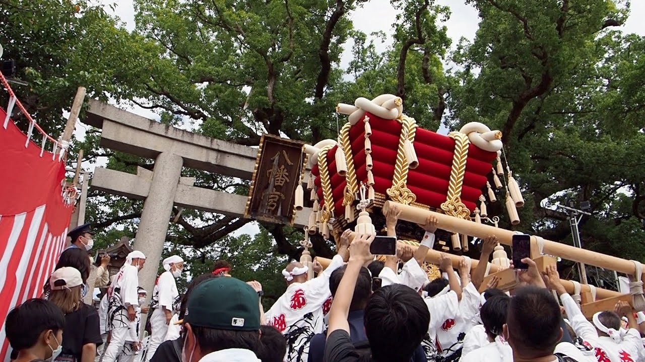 ふとん太鼓＆子供ふとん太鼓＿宮入り：赤畑町　百舌鳥八幡宮_2022年