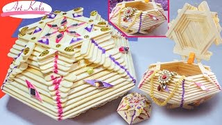 how to make jewellery box | popsicle stick crafts | DIY | Artkala Watch More video on How to Make jewelry box video = https://youtu.