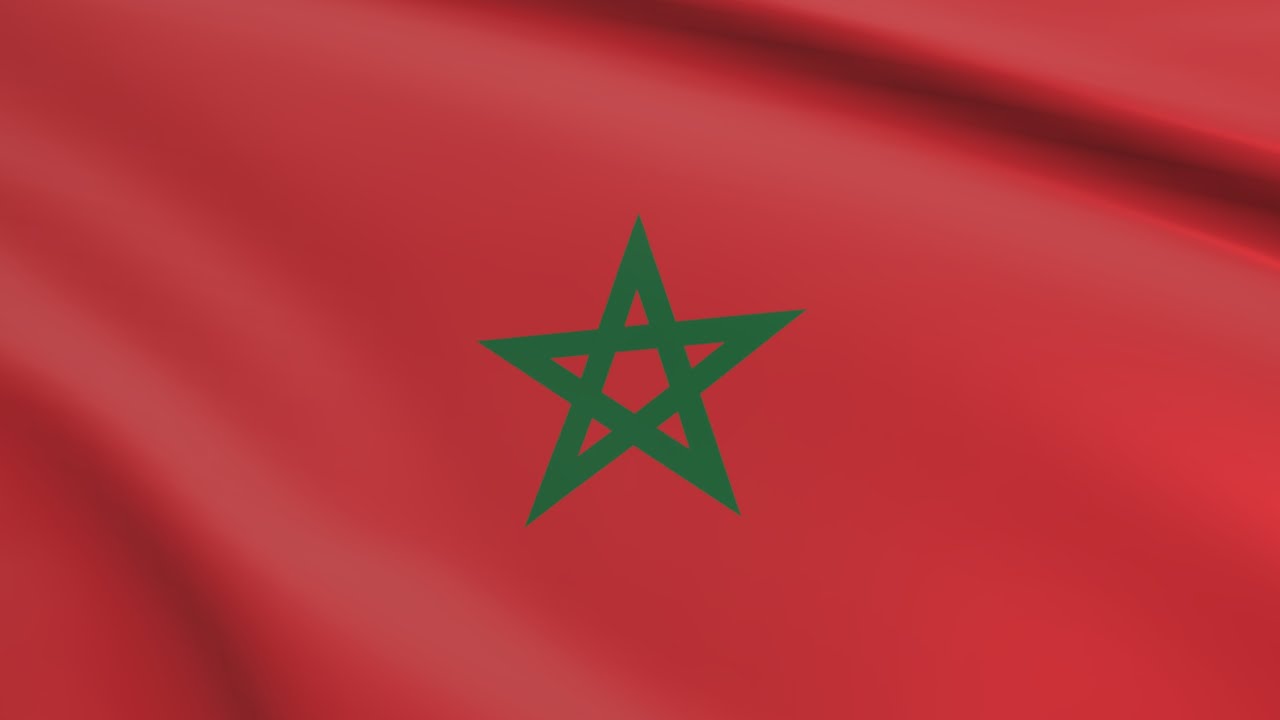 Flag of Morocco waving in the wind - Flag animation - Motion background - 4K UHD