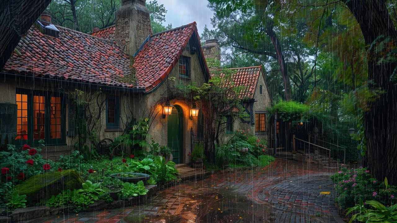 Cozy Rainy Cabin in Forest🌿Deep Sleep with Heavy Rain Sounds 10H ASMR ...