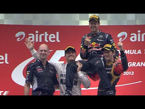 Sebastian Vettel wins his 4th World Title - 2013 Indian GP [Subtitles]