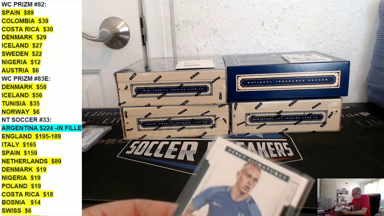 2018 NATIONAL TREASURES SOCCER PANINI 4 BOX PYT CASE BREAK #32, JULY 1, 2018 football score