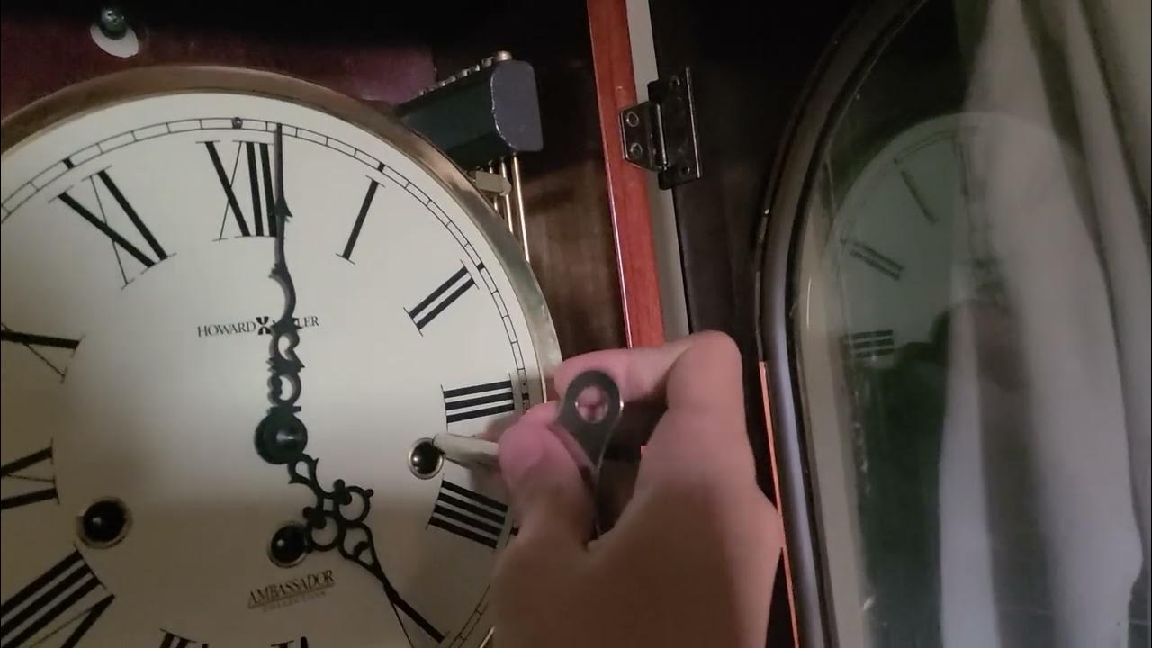 Winding a Howard Miller Lewis Wall Clock Model 613637 FIRST TIME YouTube