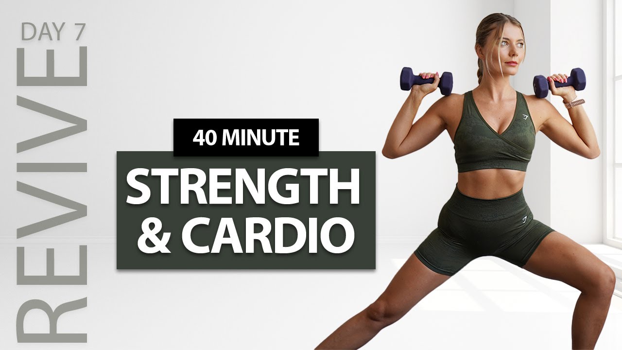 40 MIN TOTAL BODY CARDIO & STRENGTH WORKOUT- No Repeat | Fat Burning ...