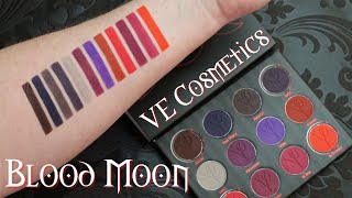 VE Cosmetics - Blood Moon Eyeshadow Palette Swatches