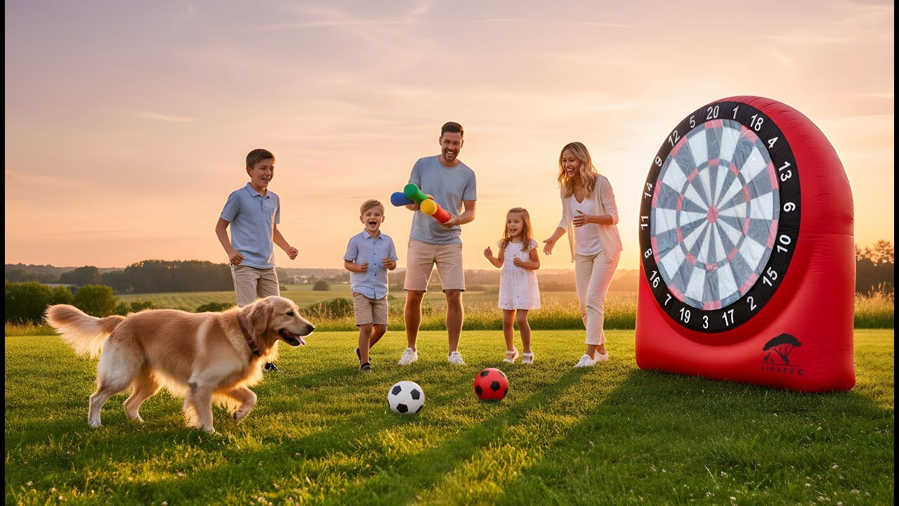 GIRAFFE Giant Inflatable Dartboard Yard Game