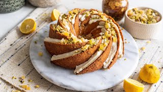 Moroccan Lemon Pistachio Cake with Ginger Glaze Recipe