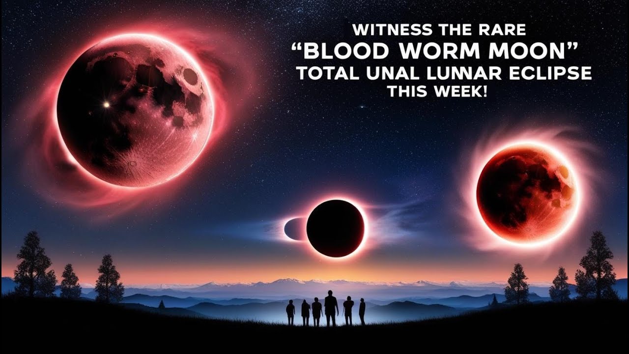 🌕🔴 Witness the Rare 'Blood Worm Moon' Total Lunar Eclipse This Week! 🔴🌕 ...