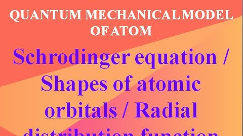 Schrodinger equation/ shapes of atomic orbitals/Radial distribution function in Tamil/11th Chemistry