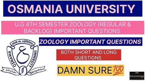 🔴OSMANIA UNIVERSITY ZOOLOGY 2025|SEM-4 IMPORTANT QUESTIONS|LAQ AND SAQ QUESTIONS|DAMN SURE|PASS💯