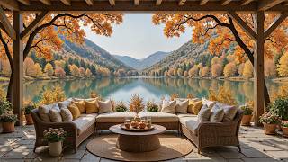 Soothing Autumn Morning Piano Music 🍂 Relaxing Nature Sounds at a Lakeside Cabin screenshot 3