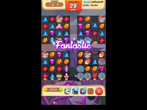 Jewel Match King Level 424 - Walkthrough ( No Booster )