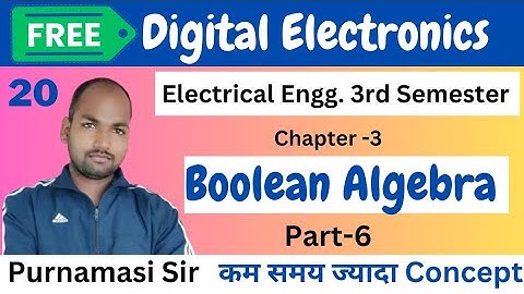 #20 Boolean Algebra | Digital Electronics | Electrical 3rd Semester @Polytechnic Pathshala