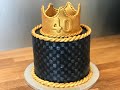 Black fondant crown cake assembly | Satisfying chocolate ganache cake