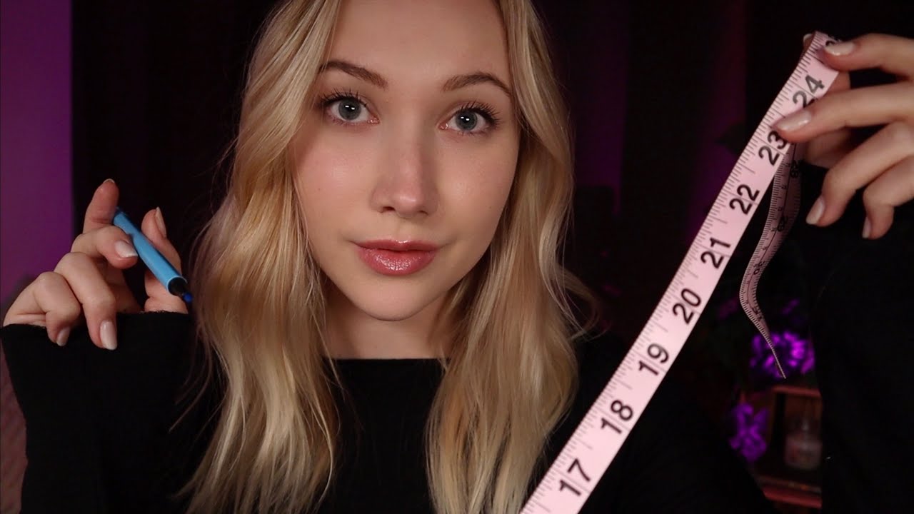 ASMR Measuring, Tracing, Drawing on Your Face (semi fast & chaotic) ✨