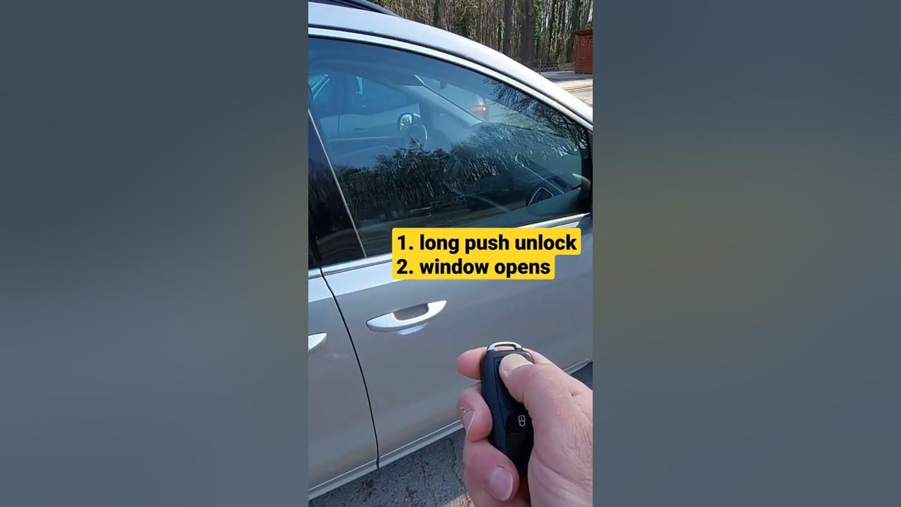 Automatic car window opening using a unlock button on a car remote key