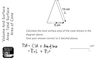 Volume And Surface Area: Total Surface Area of Cone (Grade 5) - OnMaths GCSE Maths Revision