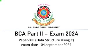 Part 1: Data Structure Using C Questions Answers | Paper-XIII | #nalandabihar NOU, BCA Exams-2024