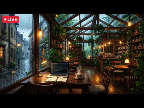 Smooth Jazz Lofi in a Rainy Café 🌧️ Deep Focus, Productivity & Relaxation