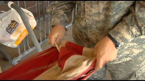 Boy Scouts retire old American flags