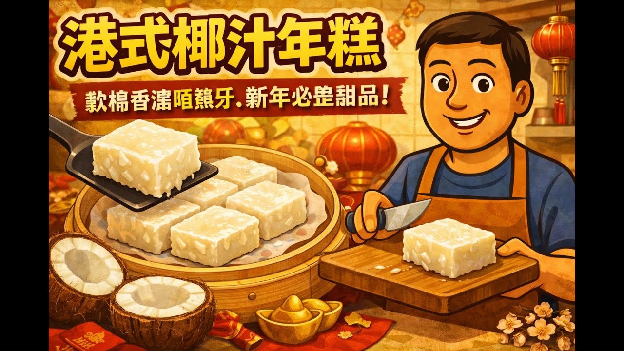 港式椰汁年糕｜軟糯香濃唔黐牙，新年必整甜品！